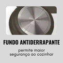 Jogo de Caçarolas Preto 5 Peças com Utensílios e Tampa de Vidro