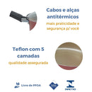 Jogo de Panelas 9 Pçs Teflon Tampas Vidro Antiaderente Bronze