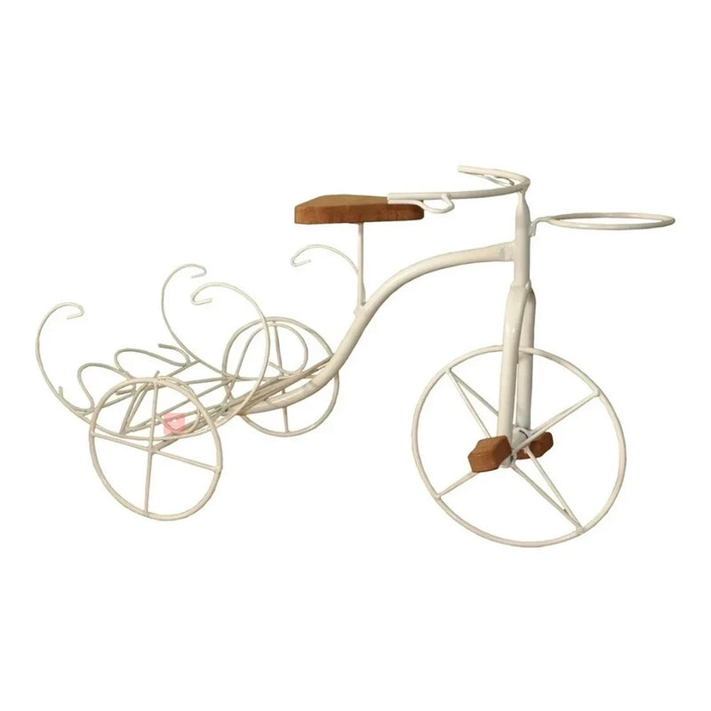 Bicicleta Decorativa de Ferro Rústica Branca