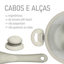 Jogo de Panelas 4 Peças Antiaderente Revestida Cerâmica Fogão de Indução E a Gás