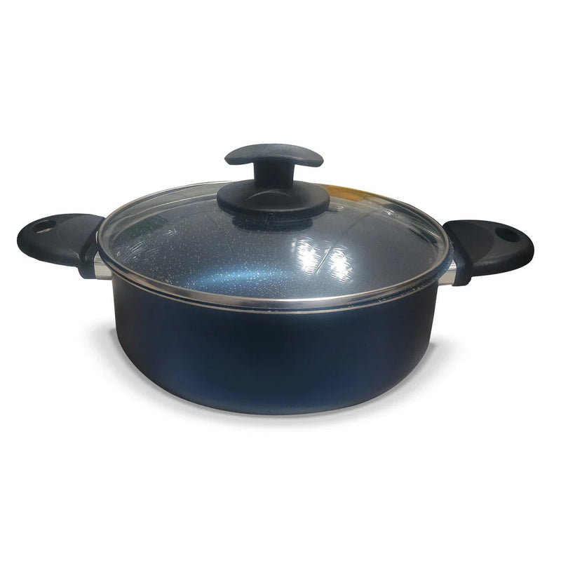 Jogo de Caçarolas Azul Colori 05 Peças + Frigideira com Tp Vidro